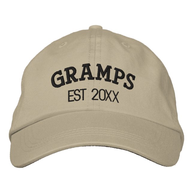 Gramps Personalized Grandpa Gift Custom Text Embroidered Baseball Cap (Front)