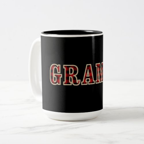 GRAMPS Rustic Red Black Buffalo Checker Squares Two_Tone Coffee Mug