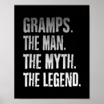 Gramps The Man The Myth The Legend Father's Day  Poster<br><div class="desc">Gramps The Man The Myth The Legend Father's Day Gift. Perfect gift for your dad,  mom,  papa,  men,  women,  friend and family members on Thanksgiving Day,  Christmas Day,  Mothers Day,  Fathers Day,  4th of July,  1776 Independent day,  Veterans Day,  Halloween Day,  Patrick's Day</div>