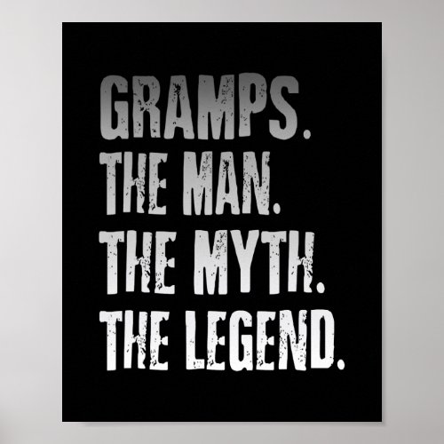 Gramps The Man The Myth The Legend Fathers Day  Poster