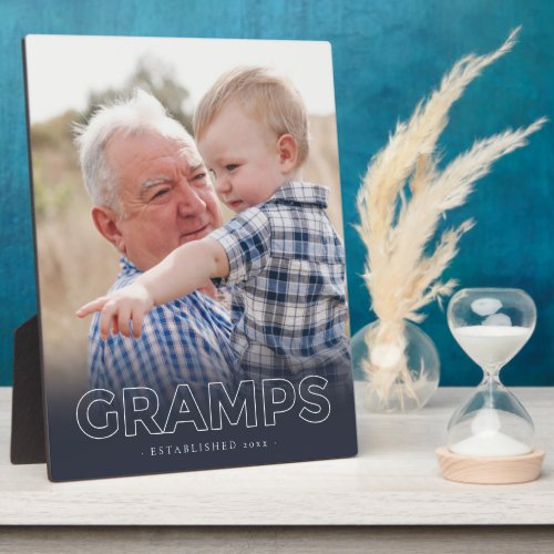 Gramps Year Established  Fathers Day Photo Plaque