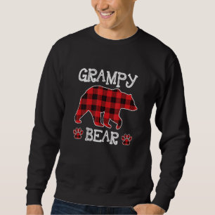 Grampy Bear Christmas Pajama Red Plaid Buffalo Fam Sweatshirt