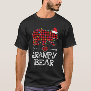 Grampy Bear Christmas Pajama Red Plaid Buffalo Fam T-Shirt