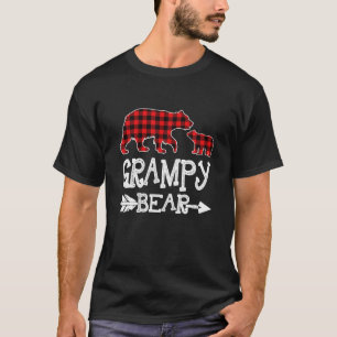 Grampy Bear Christmas Pajama Red Plaid Buffalo T-Shirt