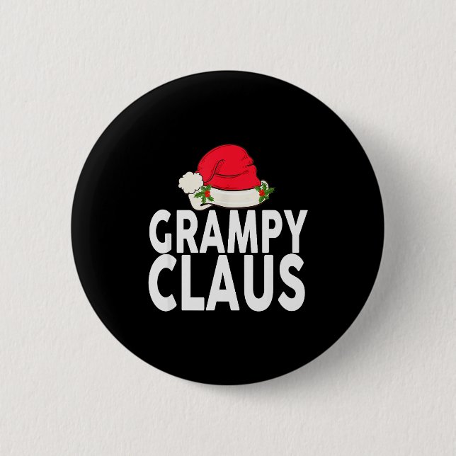 Grampy Claus Christmas Family Group Matching Pajam Button (Front)
