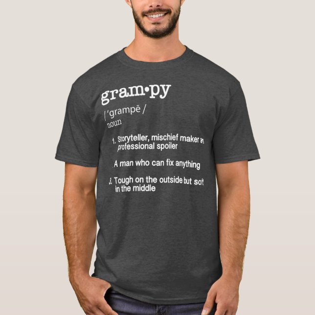 Grampy Definition T   Funny Cool Present Gift T-Shirt (Front)