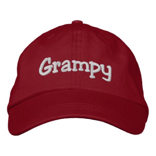 Grampy Embroidered Baseball Hat Cap  Red
