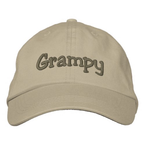 Grampy Khaki Embroidered Baseball Cap  Hat