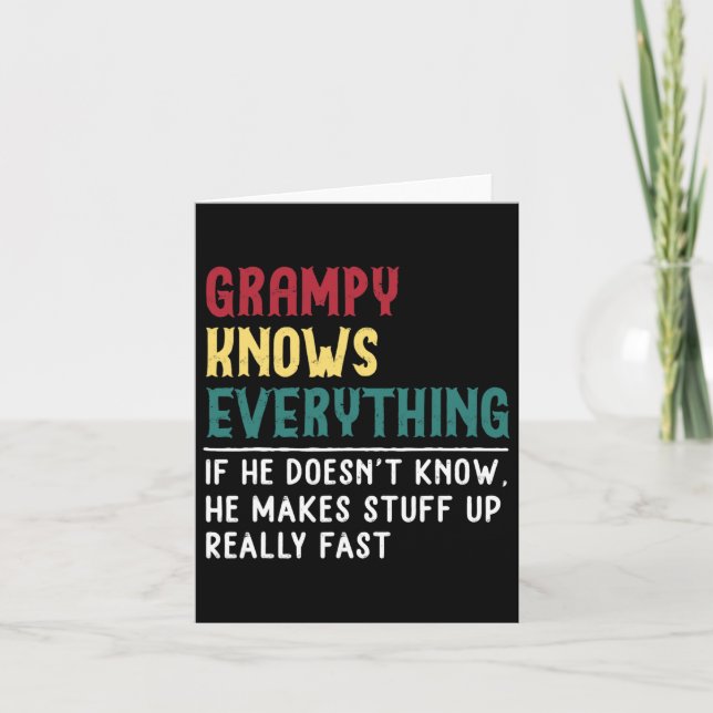Grampy Know Everything Fathers Day For Funny Grand Card (Front)