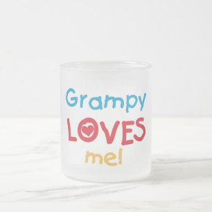 Grampy Loves Me T-shirts and Gifts Frosted Glass Coffee Mug