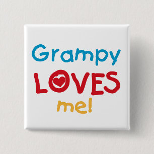 Grampy Loves Me T-shirts and Gifts Pinback Button