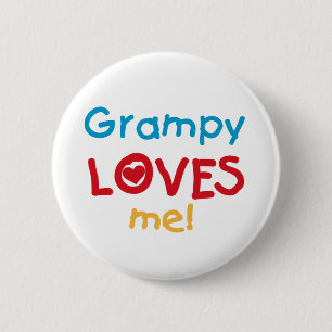Grampy Loves Me T-shirts and Gifts Pinback Button