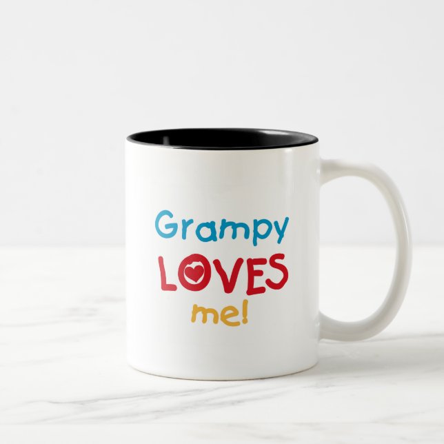 Grampy Loves Me T-shirts and Gifts Two-Tone Coffee Mug (Right)