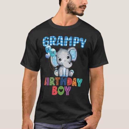 Grampy Of The Birthday Boy Elephant Family Elephan T_Shirt