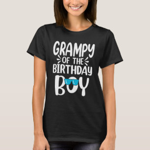 Grampy Of The Birthday Boy Mom Dad Kids Family Mat T-Shirt