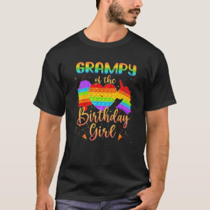 Grampy Of The Birthday Girl Cute Unicorn Pop It Fa T-Shirt