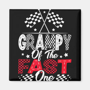 Grampy Of The Fast One First Birthday Racing Car F Magnet