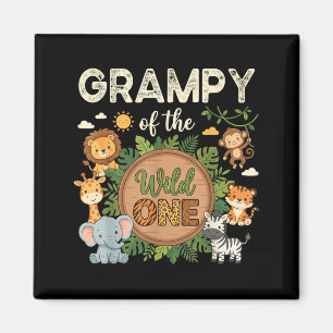 Grampy of The Wild One Safari First Birthday Magnet