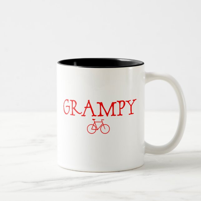 Grampy Red Bike Two-Tone Coffee Mug (Right)