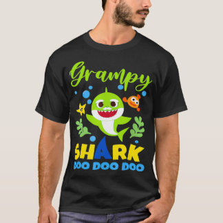 Grampy Shark Gift Cute Baby Shark Family Matching T-Shirt