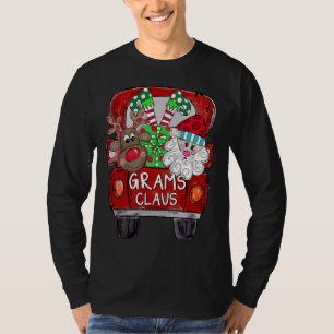 Grams Claus Christmas - Reindeer and Santa Claus T-Shirt