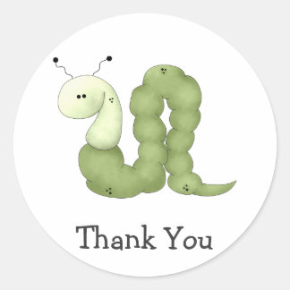 Gram's Garden · Green Worm Classic Round Sticker