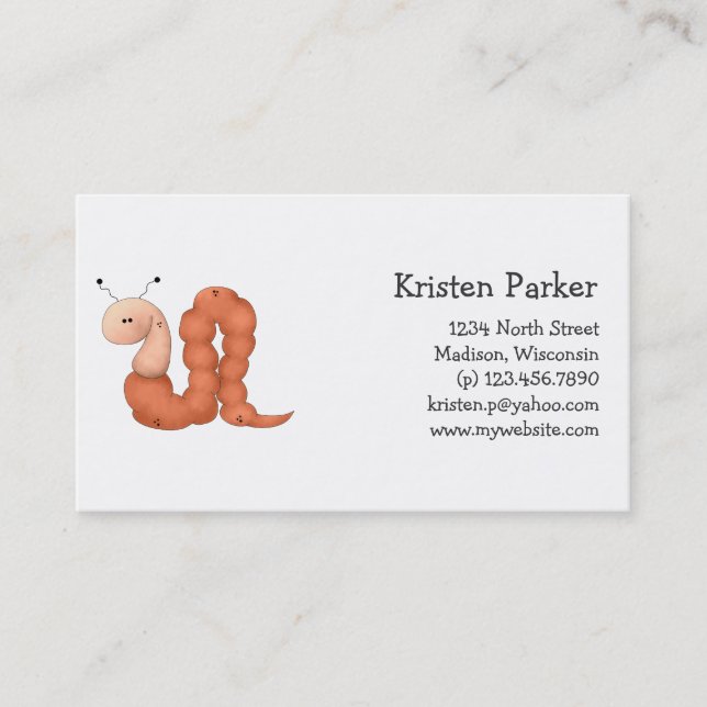 Gram's Garden · Red Worm Business Card (Front)