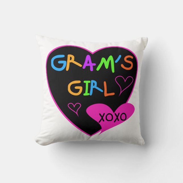 Gram's Girl Custom T-Shirts, Mugs, Buttons, Cases Throw Pillow (Front)