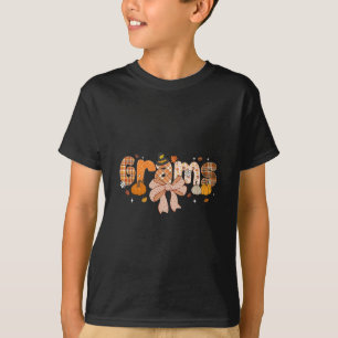 Grams Pumpkin Fall Coquette Bow Thanksgiving  T-Shirt