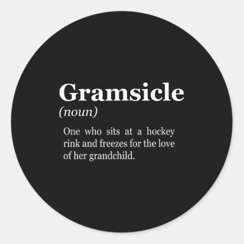 Gramsicle  Fun Hockey Grandma Sicle Classic Round Sticker