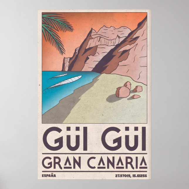 Gran Canaria Beach Print Coastal Wall Art (Bold (Front)