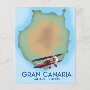 Gran Canaria canary island, travel poster art.