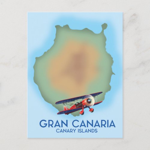 Gran Canaria  canary island travel poster art Postcard