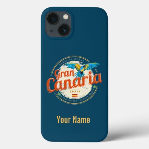 Gran Canaria Parrot Canary Islands Spain Vintage iPhone 13 Case