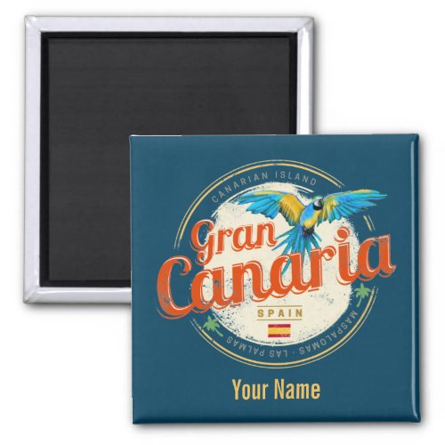 Gran Canaria Parrot Canary Islands Spain Vintage Magnet
