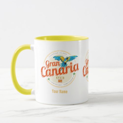 Gran Canaria Parrot Canary Islands Spain Vintage Mug