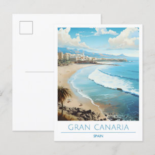 Gran Canaria Spain Vintage Travel Postcard