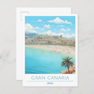 Gran Canaria Spain Vintage Travel  Postcard