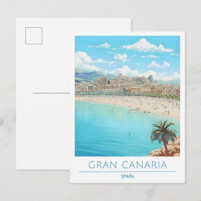 Gran Canaria Spain Vintage Travel  Postcard (Front/Back)
