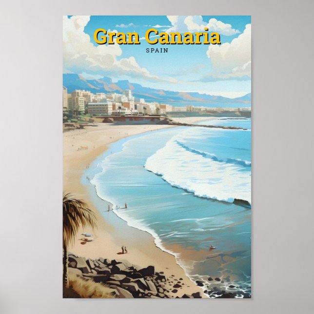 Gran Canaria Spain Vintage Travel  Poster (Front)