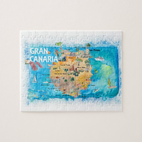 Gran Canaria Travel Map Jigsaw Puzzle