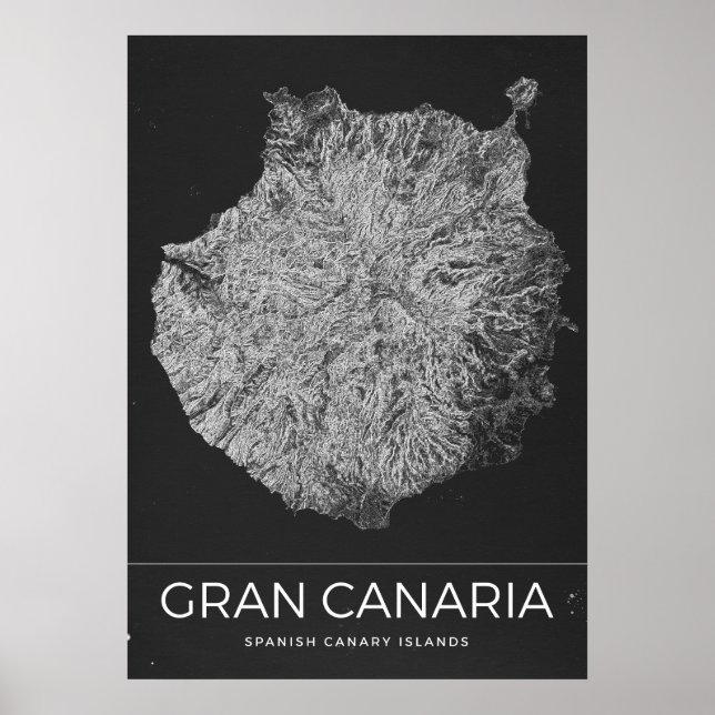 Gran Canaria Vintage Travel Map Poster (Front)