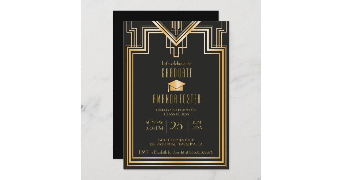 Gran Gatsby inspiró la tarjeta de la fiesta de