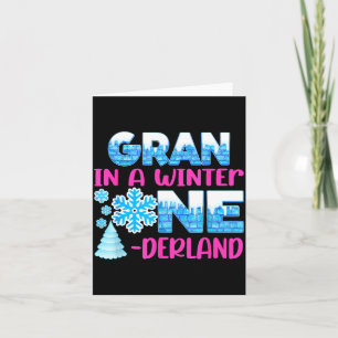 Gran In A Winter Onederland Bday Girl Sweet Snowfl Card