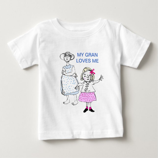 Gran loves me baby T-Shirt (Front)