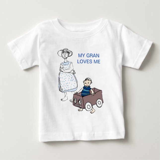 Gran loves me baby T-Shirt (Front)