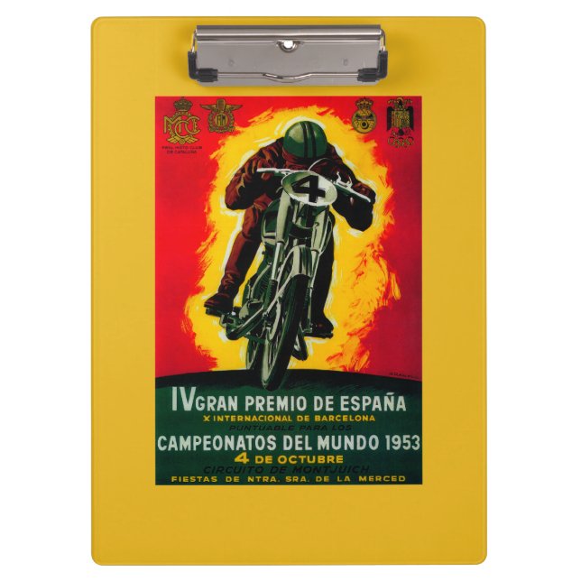 Gran Premio de Espana Vintage PosterEurope Clipboard (Front)