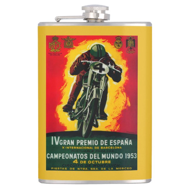 Gran Premio de Espana Vintage PosterEurope Flask (Front)