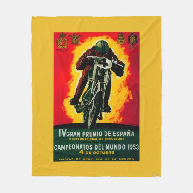 Gran Premio de Espana Vintage PosterEurope Fleece Blanket (Front)