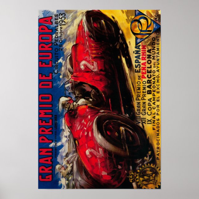 Gran Premio De Europa Vintage PosterEurope Poster (Front)